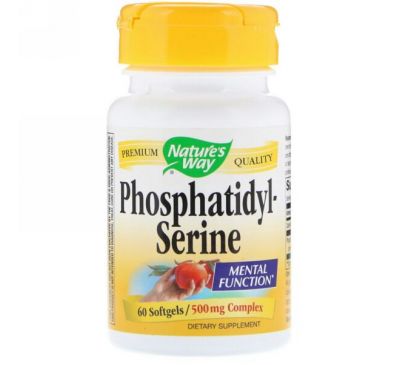 Nature's Way, Фосфатидилсерин, комплекс 500 мг, 60 мягких капсул