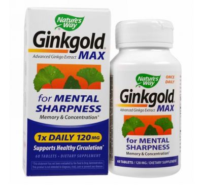 Nature's Way, Ginkgold макс, 120 мг, 60 таблеток