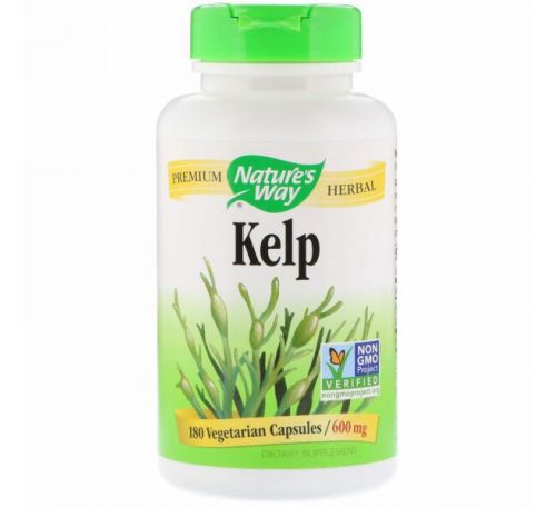 Nature's Way, Келп, 600 мг, 180 вегетарианских капсул