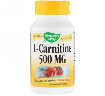 Nature's Way, L-Carnitine, 500 mg, 60 Vegetarian Capsules