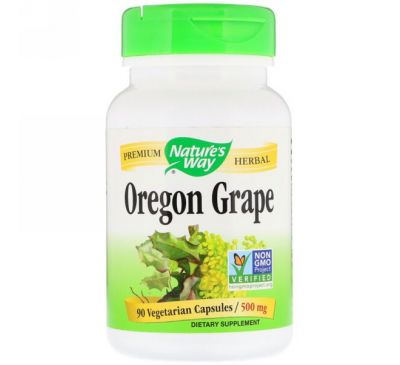 Nature's Way, Oregon Grape , 500 mg, 90 Vegetarian Capsules