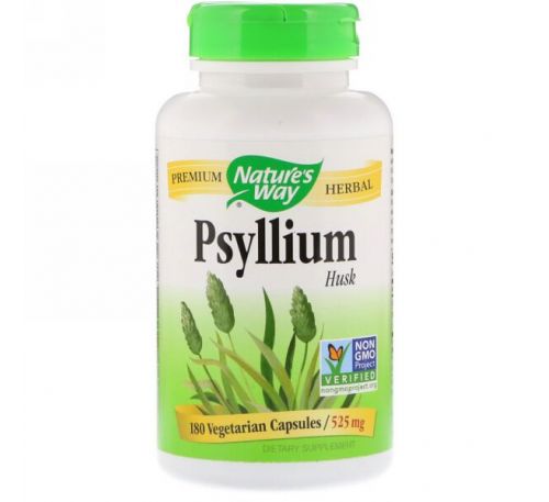 Nature's Way, Psyllium, Husks, 525 mg, 180 Vegetarian Capsules