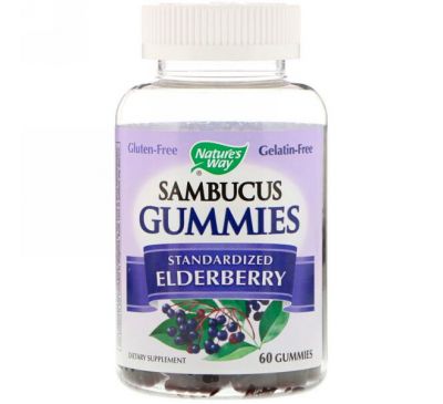 Nature's Way, Sambucus, Standardized Elderberry, 60 Gummies