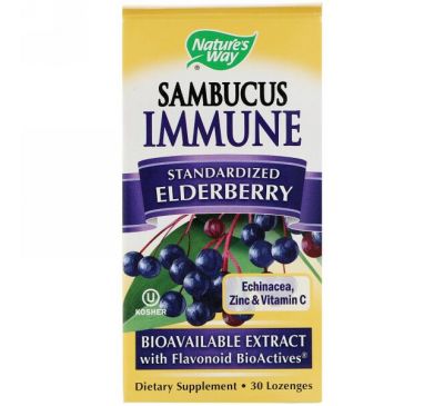 Nature's Way, Sambucus Immune, Elderberry, Standardized , 30 Lozenges