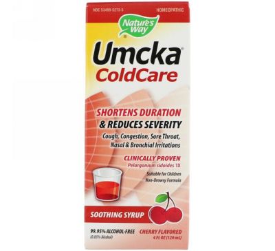 Nature's Way, Umcka, ColdCare, Soothing Syrup, Cherry, 4 fl oz (120 ml)