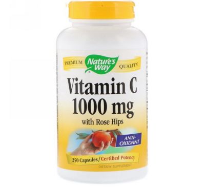 Nature's Way, Витамин С шиповником, 1 000 мг, 250 капсул