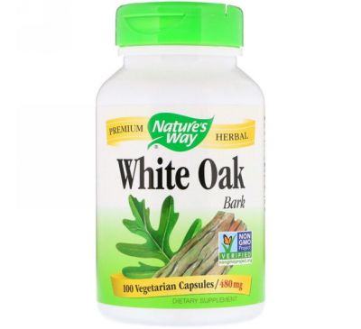 Nature's Way, White Oak Bark, 480 mg, 100 Vegetarian Capsules