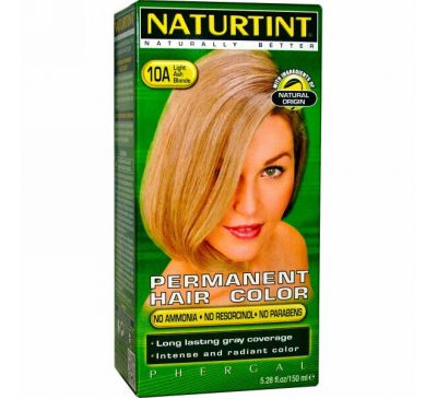 Naturtint, Перманентная краска для волос, 10А светло-пепельный блонд, 5,28 жидк. унц. (170 мл)