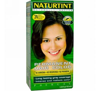 Naturtint, Стойкая краска для волос, 3N Темно-каштановый (Dark Chestnut Brown), 5,28 жидкой унции (150 мл)