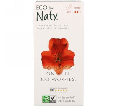 Naty, Ежедневные прокладки, для нормальных выделений, 32 эколологичных прокладок