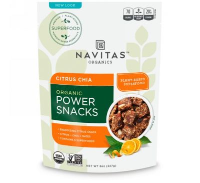 Navitas Organics, Мощный перекус с чиа и цитрусовым вкусом, 8 унций (227 г)