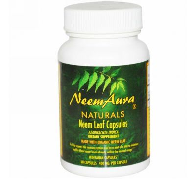 NeemAura, Листья нимы в капсулах, 400 мг, 60 капсул