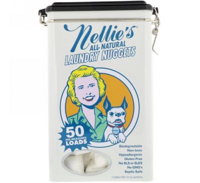Nellie's, All-Natural, Laundry Nuggets, 50 Loads, 1/2 oz Each