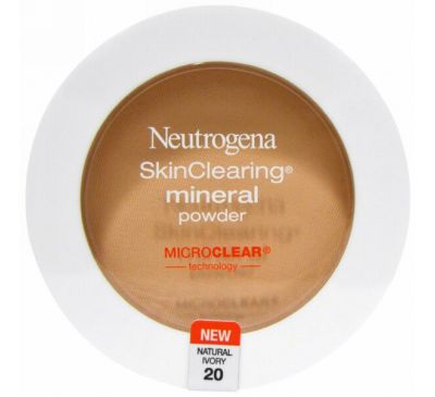 Neutrogena, Очищение кожи, минеральная пудра, натуральная слоновая кость 20, 0,38 унции (11 г)