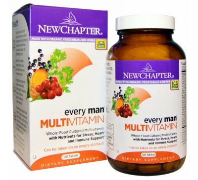 New Chapter, Every Man, мультивитамины для мужчин, 120 таблеток
