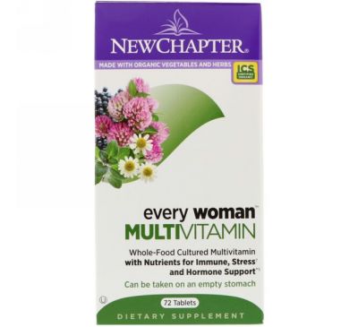 New Chapter, Every Woman, мультивитамины, 72 таблеток