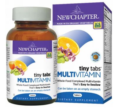 New Chapter, Органика, мультивитамины, Tiny Tabs, 192 таблетки