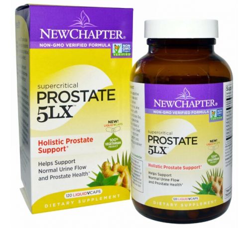 New Chapter, Простата 5LX, Целостная поддержка простаты, 120 вегетарианских капсул