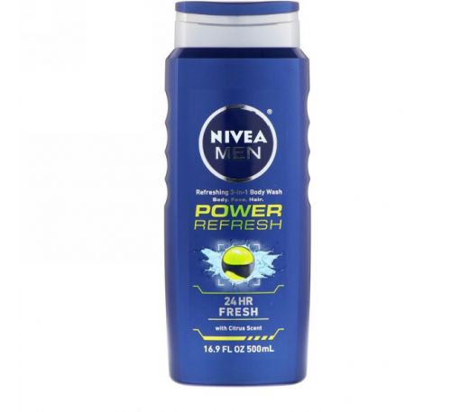 Nivea, Мощное обновление, средство для мытья тела «3-в-1», 16,9 жидк. унц. (500 мл)
