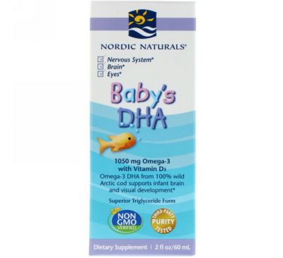 Nordic Naturals, ДГК для детей с витамином D3, 2 жидких унций (60 мл)