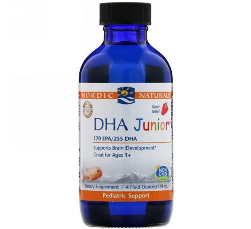 Nordic Naturals, DHA Junior, Great for Ages 1+, Strawberry, 4 fl oz (119 ml)
