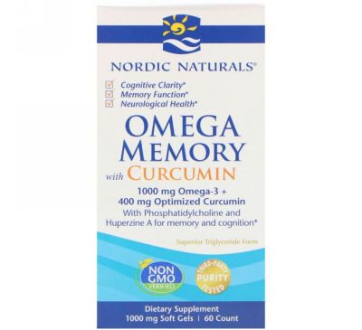 Nordic Naturals, Omega Memory with Curcumin, 1000 mg, 60 Soft Gels