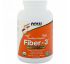 Now Foods, 100% сертифицированная органика, Клетчатка Fiber-3, 16 унций (454 г)