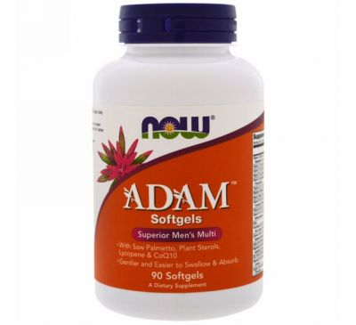 Now Foods, ADAM, высококачественный мультивитаминный комплекс для мужчин, 90 мягких капсул