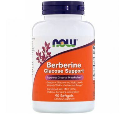 Now Foods, Berberine Glucose Support, 90 Softgels