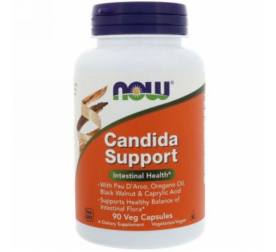 Now Foods, Candida Support, 90 растительных капсул