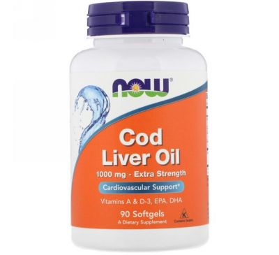 Now Foods, Cod Liver Oil, 1,000 mg, 90 Softgels