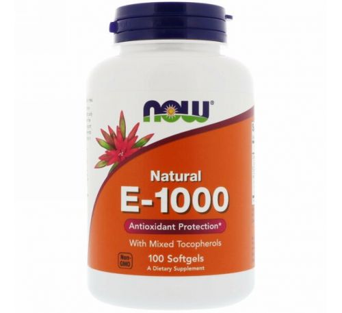 Now Foods, E-1000, 100 мягких таблеток