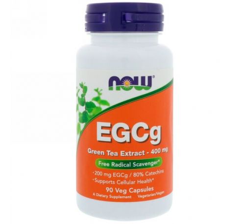 Now Foods, EGCg, экстракт зеленого чая, 400 мг, 90 растительных капсул