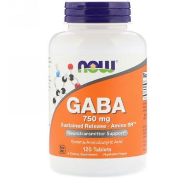 Now Foods, GABA, 750 mg , 120 Tablets