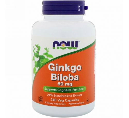 Now Foods, Ginkgo Biloba, 60 mg, 240 Veg Capsules