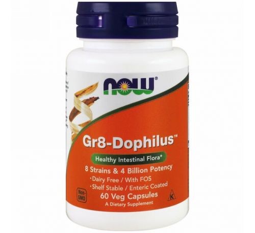 Now Foods, Gr8-Dophilus, 60 капсул в растительной оболочке