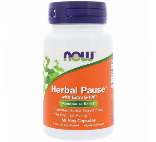 Now Foods, Herbal Pause с EstroG-100, 60 растительных капсул
