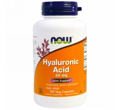 Now Foods, Hyaluronic Acid With MSM, 120 вегетарианских капсул
