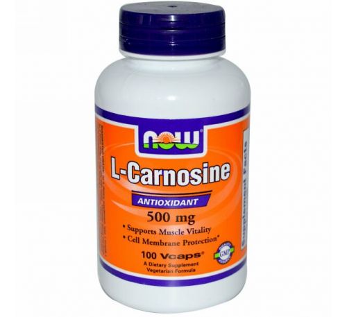 Now Foods, L-карнозин, 500 мг, 100 растительных капсул