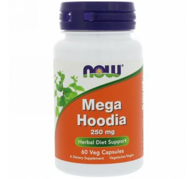 Now Foods, Mega Hoodia, 250 мг, 60 вегетарианских капсул