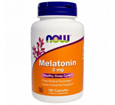 Now Foods, Мелатонин, 3 мг, 180 капсул