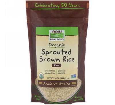 Now Foods, Organic Sprouted Brown Rice, Raw, 16 oz (454 g)