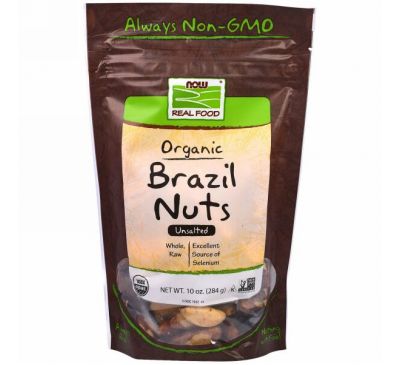 Now Foods, Органические бразильские орехи, несолёные, 284 г