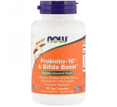 Now Foods, Probiotic-10 & Bifido Boost, 90 Veg Capsules