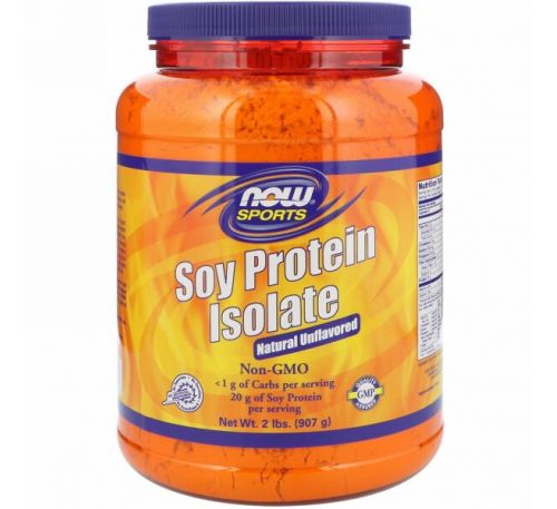 Now Foods, Спортивное питание, Изолят соевого протеина, натуральный вкус, 2 фунта (907 г)