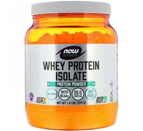 Now Foods, Sports, Whey Protein Isolate, Unflavored, 1.2 lbs (544 g)
