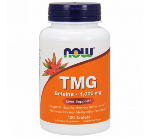 Now Foods, TMG, 1000 мг, 100 таблеток