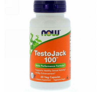 Now Foods, TestoJack 100, 60 растительных капсул