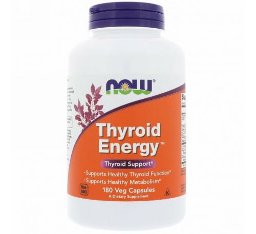 Now Foods, Thyroid Energy, 180 растительных капсул
