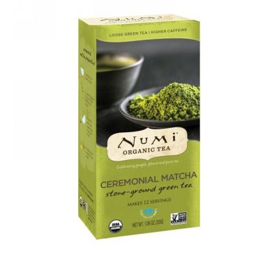 Numi Tea, Органический церемониальный зеленый чай, 1,06 унции (30 г)